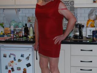 Georgi posing in Red Dress 3 of 6