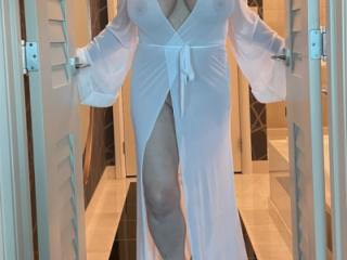 White robe in Vegas!!!  Hey baby, Hey! 2 of 18