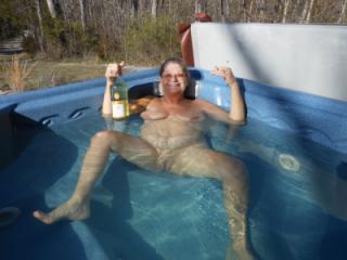 C being silly in the hot tub! 5 of 5