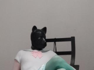 Sissy Lizzy with dog mask and in Chastity Cage 02 1 of 10