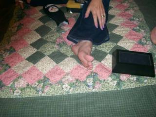 Slut wifes feet in a bulls bed 11 of 12