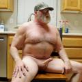Naked in the kitchen