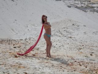 Red Shawl on white sand 1 of 20
