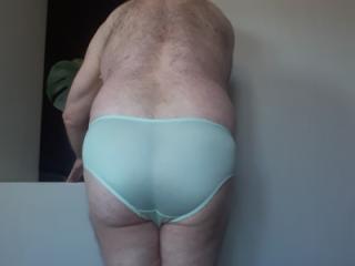 Wearing my wife's panties. 8 of 12