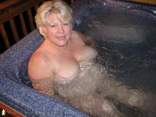 wife in hot tub