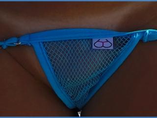 14th - In blue fishnet bikini... 1 of 6