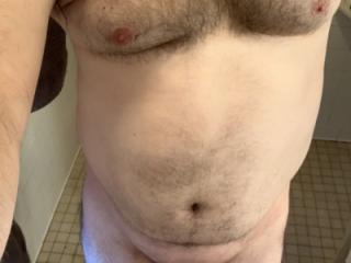 Out of the shower and ‘hard’ at work 1 of 6