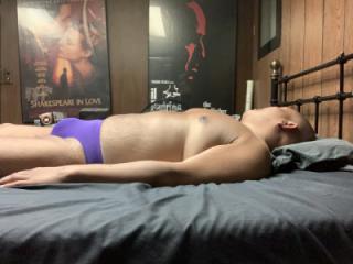 In Bed purple speedo bikini 3 of 11