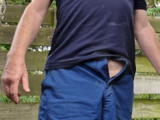 Shorts down, in the garden. 4 of 8