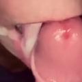 Sucking the cum onto my tongue