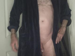 Just out of the shower