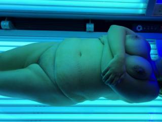 Mature tanning bed tease