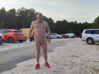 I go to the beach and I start naked from the parking lot 1 of 9