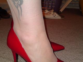 Her hot high heels in red 2 of 7