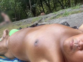 Sunbathing in Park Green G-string 13 of 15