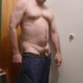 Old guy showing his little muscle