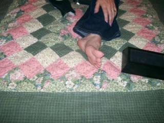 Slut wifes feet in a bulls bed 9 of 12