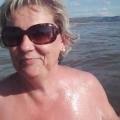 Denise swimming Morfa beach