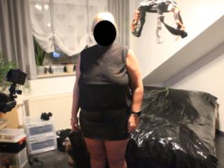 My wife in black transparent outfit / Meine Frau in schwarzen transparenten Outfit