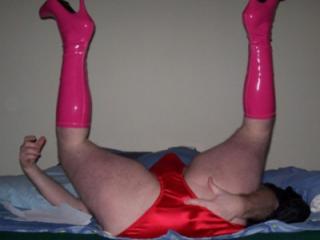 SissyAndy in Pink Boots 3 of 5