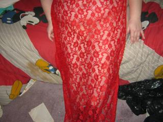 Red lace nightgown 3 of 9