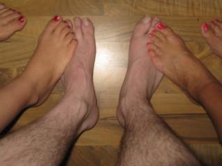 playing footsies with two young girlfriends 7 of 20