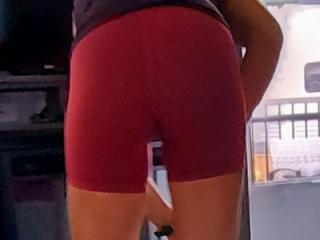 More red shorts Cameltoe 3 of 16