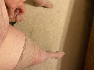 Experimenting in nude stockings 3 of 4