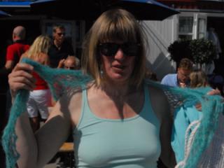 Lisa, braless, phantyhose, flashing 4 of 6