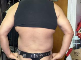 Love my new spike belt with my black thong 11 of 20