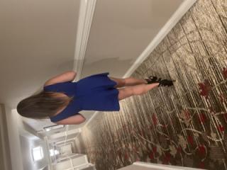Hotel Flashing in Blue Dress....  Would you be happy if you walked by? 2 of 16