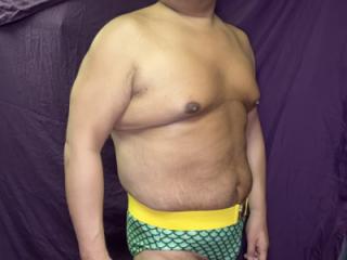 Namor Cosplay. Green scales bikini with yellow belt 3 of 14
