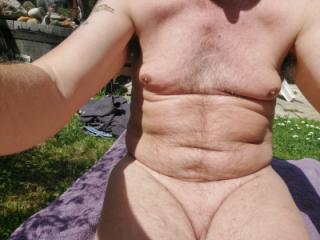 my lovely cock sun bathing