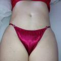 Red satin bikini