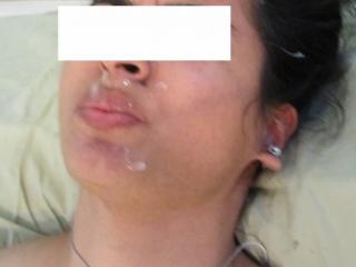 Indian slave gets her mouth used and facialed 18 of 18