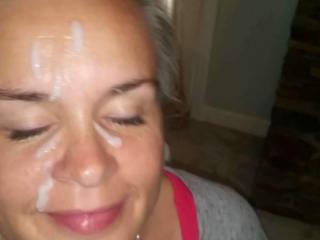 hand job facial..hubby let me finish him off..was very excited. 17 of 18