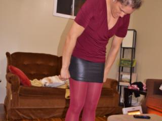Leather skirt and stockings 8 of 19