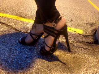 New ebony princess modeling her new heels and my reward for getting them 8 of 14