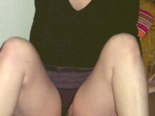 I slide my panties aside to show you my hairy pussy 6 of 13