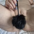 When her pussy met the fluffy tickler