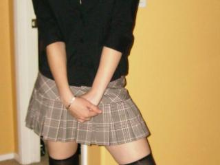 My hot 30 year old wife .... Thigh highs and plaid teaser (from 2005) 2 of 13