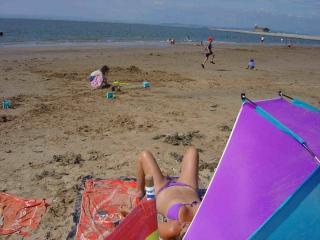 natural girl bikini slips on morcambe beach uk 3 of 6
