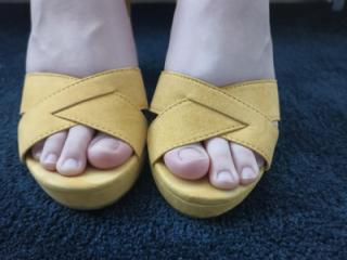Her new yellow heels 1 of 5