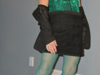 Green Satin Bustier, with Black Trim 4 of 19