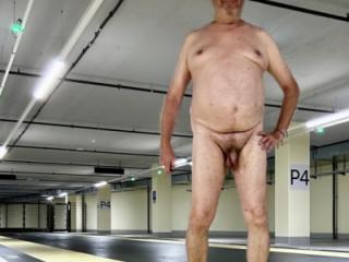 nude in a underground parking 8 of 20