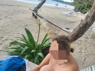 My wife's big tits and full figure on the beach 7 of 17