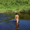 Nude walk upon river
