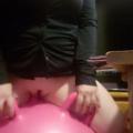 Riding the bouncy Ball Dildo seat whi...