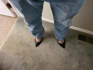 Jeans heels and hose 1 of 7
