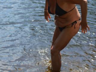 Black Bikini on Black River 12 of 20